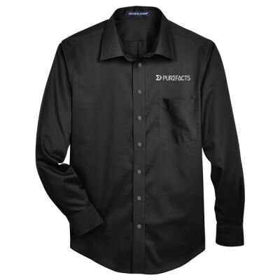 Twill Woven Dress Shirt - Black Thumbnail
